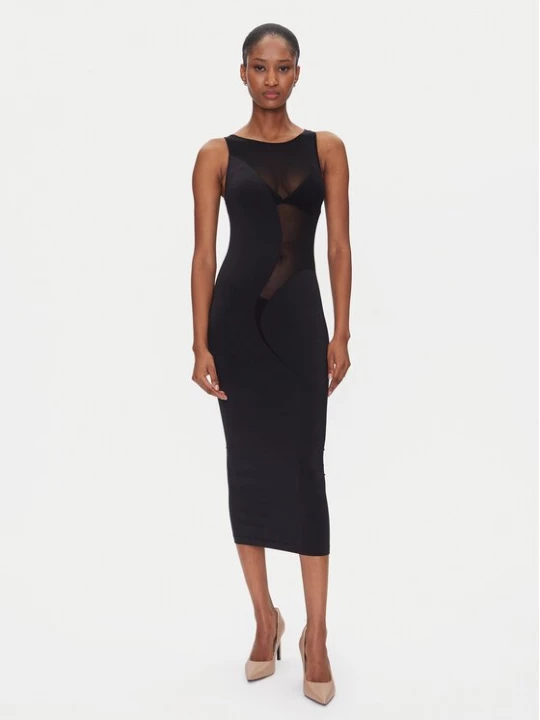 Obrázek produktu Wolford Koktejlové šaty Satin Sheer 57176 Černá Slim Fit