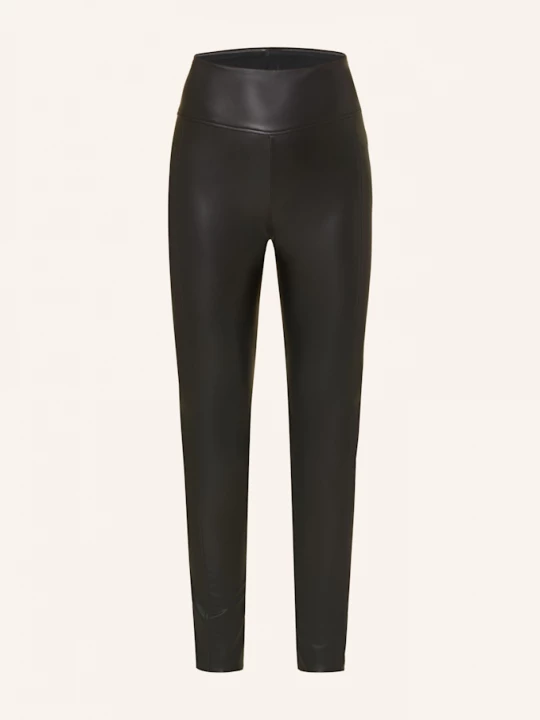 Obrázek produktu Wolford Legíny Edie V Koženém Vzhledu černá