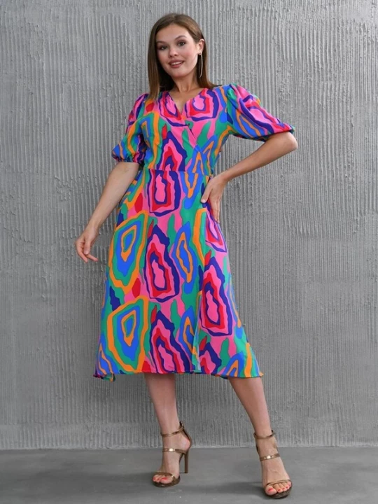 Obrázek produktu WOMAN VISION Šaty modrá / zelená / oranžová / pink