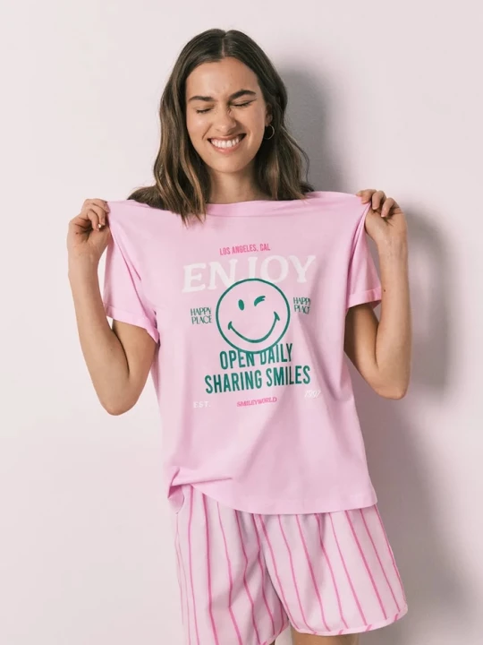 Obrázek produktu women'secret dvoudílné pyžamo dámské bavlněné růžová