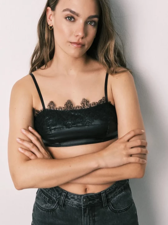 Obrázek produktu women'secret podprsenka z imitace kůže černá
