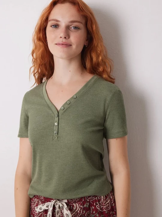 Obrázek produktu women'secret Pyžamové tričko women'secret MIX AND MATCH LOVE ACTUALLY zelená