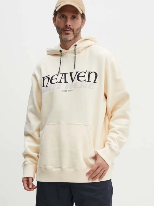 Obrázek produktu Wood Wood Bavlněná mikina Zeus Heaven Hoodie béžová