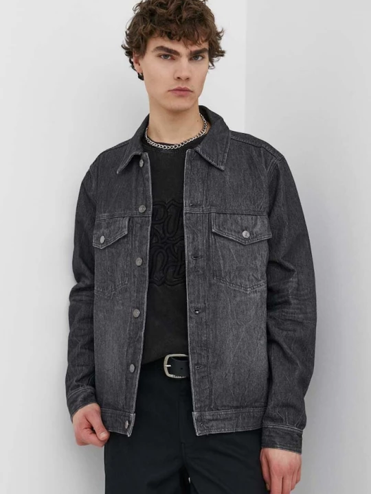 Obrázek produktu Wood Wood Džínová bunda Wood Wood Ivan Denim černá