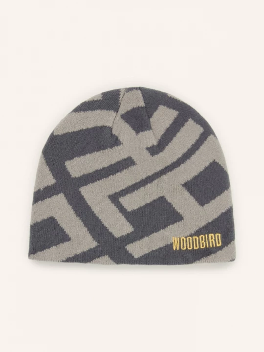 Obrázek produktu Woodbird Čepice Wbyan tmavě šedá / světle šedá / tmavě žlutá