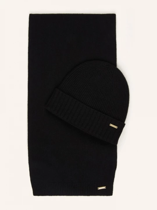 Obrázek produktu Woolrich Sada: Šála A Čepice S Dárkovou Krabičkou černá