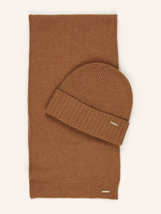 Obrázek produktu Woolrich Sada: Šála A Čepice S Dárkovou Krabičkou hnědá