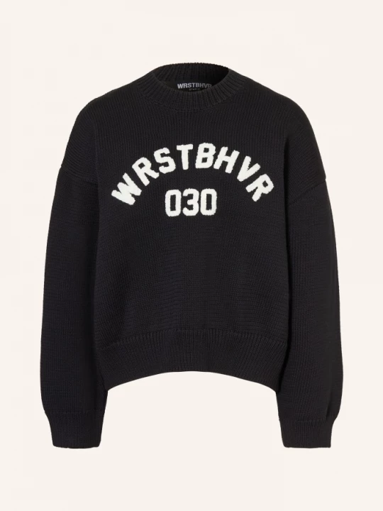 Obrázek produktu Wrstbhvr Oversized Svetr Luna černá / bílá