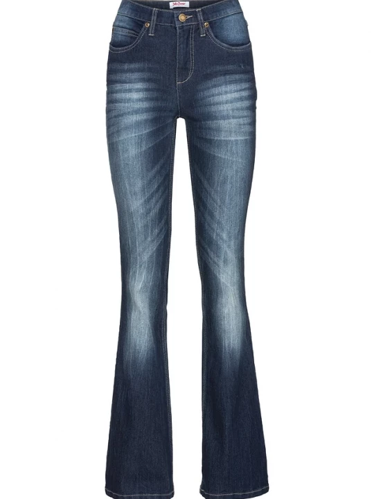 Obrázek produktu Wygodne dżinsy ze stretchem o kroju bootcut, high waist BonPrix niebieski