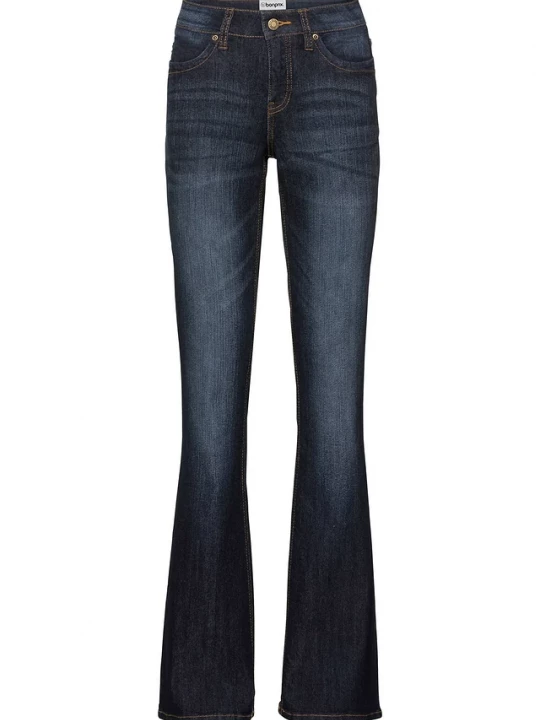 Obrázek produktu Wygodne dżinsy ze stretchem, o kroju bootcut, mid waist BonPrix niebieski