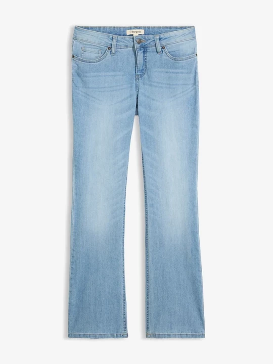 Obrázek produktu Wygodne dżinsy ze stretchem o kroju bootcut, mid waist BonPrix niebieski
