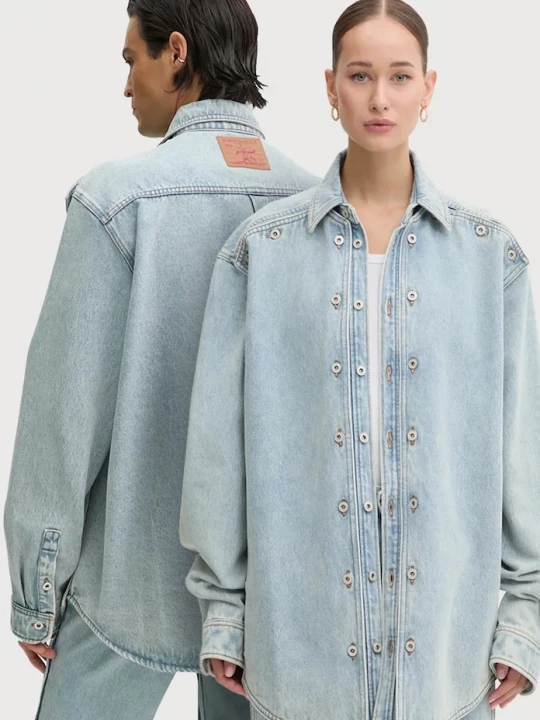 Obrázek produktu Y/Project Džínová bunda Y/Project EVERGREEN SNAP OFF DENIM SHIRT modrá