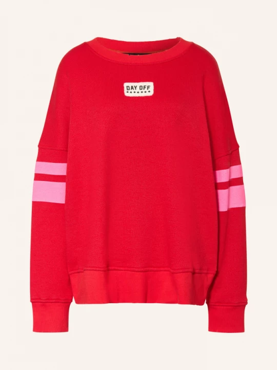 Obrázek produktu Yippie Hippie Mikina Oversized červená / neonově růžová / bílá