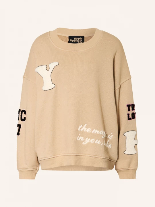 Obrázek produktu Yippie Hippie Mikina Oversized světle hnědá / režná / růžová