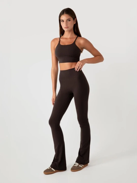 Obrázek produktu YO-GAYA Legíny 'Flared Legging' tmavě hnědá