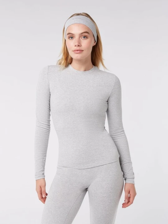 Obrázek produktu YO-GAYA Tričko 'Lounge Long Sleeve Top' šedý melír