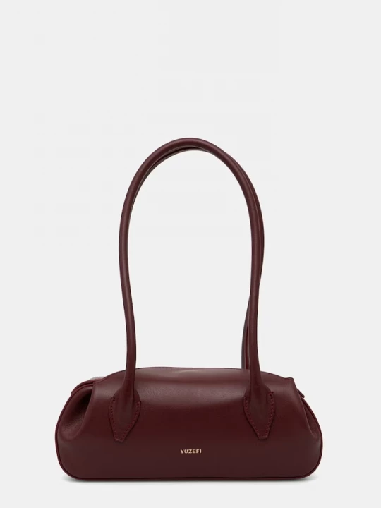 Obrázek produktu Yuzefi bagetová kabelka dámská kožená OYSTER SHOULDER BAG MINI burgundské
