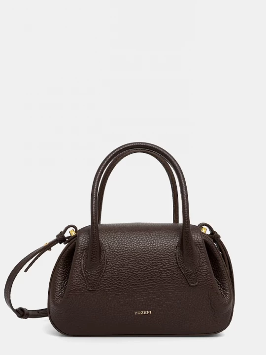 Obrázek produktu Yuzefi crossbody kabelka dámská kožená OYSTER MINI DUFFLE hnědá