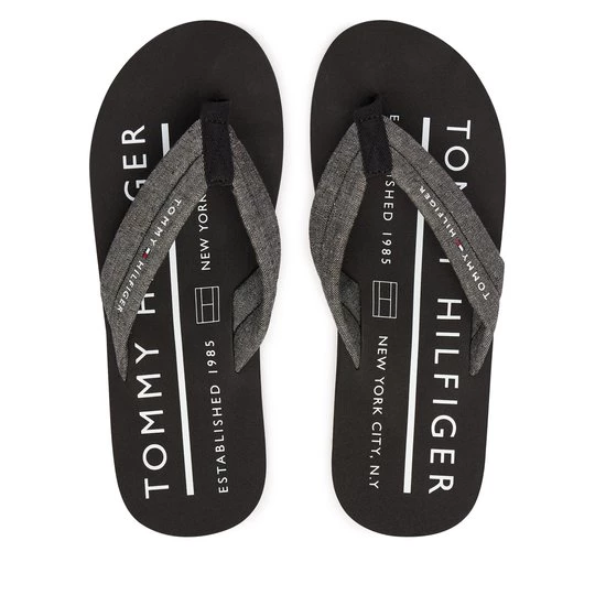 Obrázek produktu Žabky Tommy Hilfiger Hilfiger Chambray Beach Sandal FM0FM05751 Šedá
