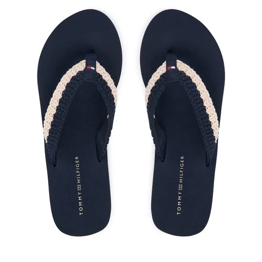 Obrázek produktu Žabky Tommy Hilfiger Th Wedge Crochet Summer Sandal FW0FW09420 Tmavomodrá