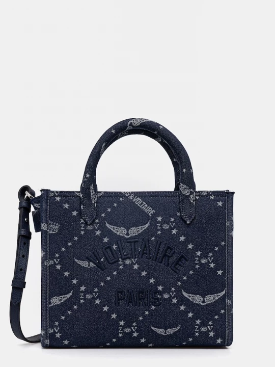 Obrázek produktu Zadig&Voltaire Kabelka ZADIG&VOLTAIRE ANGEL TOTE XS DENIM MONOGRAM námořnická modř