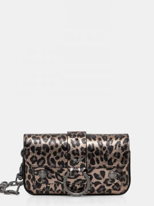 Obrázek produktu Zadig&Voltaire Kožená kabelka ZADIG&VOLTAIRE KATE WALLET METAL LEO černá