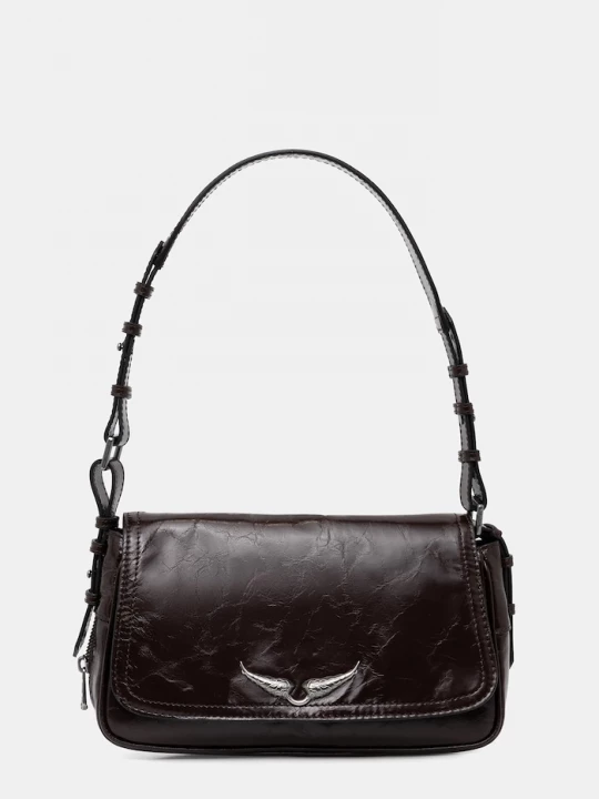 Obrázek produktu Zadig&Voltaire Kožená kabelka ZADIG&VOLTAIRE LE ZOUZOU VINTAGE PATENT hnědá