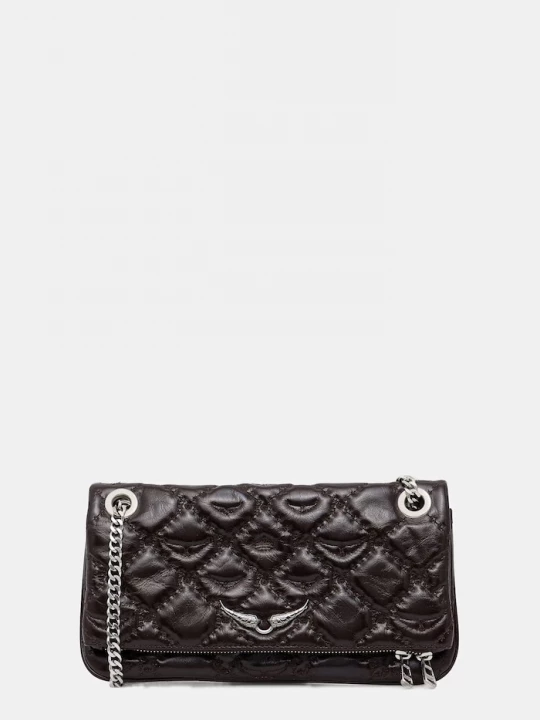 Obrázek produktu Zadig&Voltaire Kožená kabelka ZADIG&VOLTAIRE ROCK II VINTAGE MONOGRAM hnědá