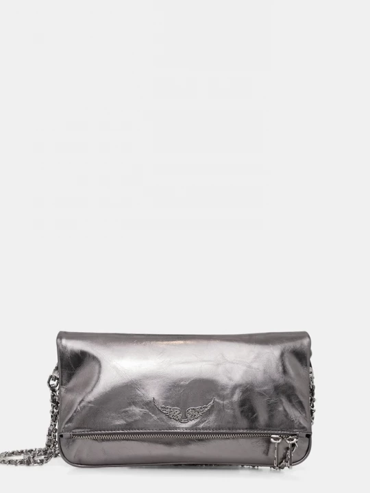 Obrázek produktu Zadig&Voltaire Kožená kabelka ZADIG&VOLTAIRE ROCK VINTAGE METAL šedá