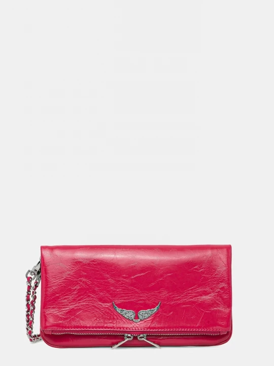 Obrázek produktu Zadig&Voltaire Kožená kabelka ZADIG&VOLTAIRE ROCK VINTAGE PATENT růžová