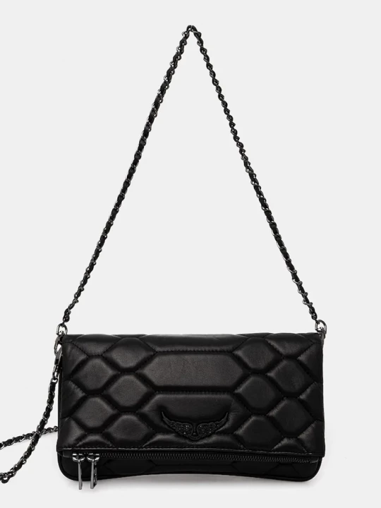 Obrázek produktu Zadig&Voltaire Kožená kabelka ZADIG&VOLTAIRE ROCK XL MAT SCALE černá