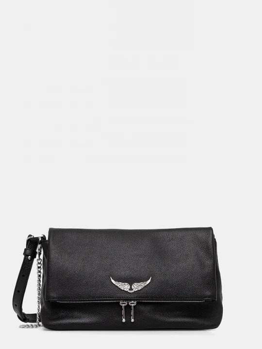 Obrázek produktu Zadig&Voltaire Kožená kabelka ZADIG&VOLTAIRE ROCKY II GRAINED LEATHER černá