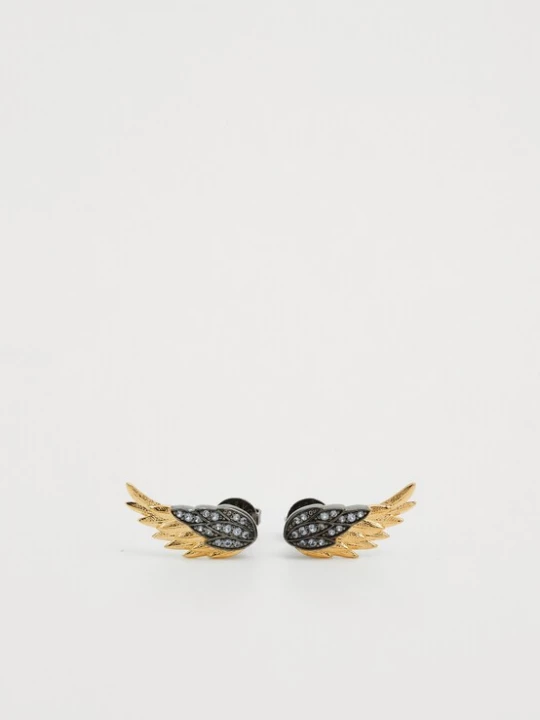 Obrázek produktu Zadig & Voltaire Náušnice 'ROCK FEATHER' zlatá / černá / průhledná