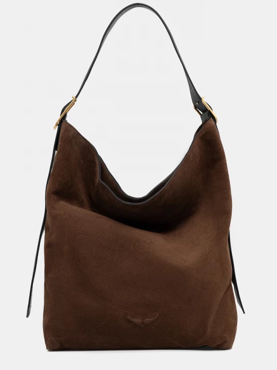 Obrázek produktu Zadig&Voltaire Semišová kabelka ZADIG&VOLTAIRE JANE HOBO XL SUEDE hnědá