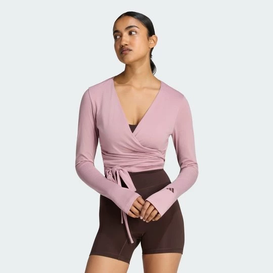 Obrázek produktu ZAVINOVACÍ TOP 3-STRIPES STUDIO SOFT BALLET Adidas Magic Mauve