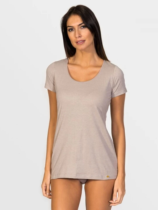 Obrázek produktu zd ZERO DEFECTS Tílko 'Hera Short-sleeve Soy fiber' hnědá