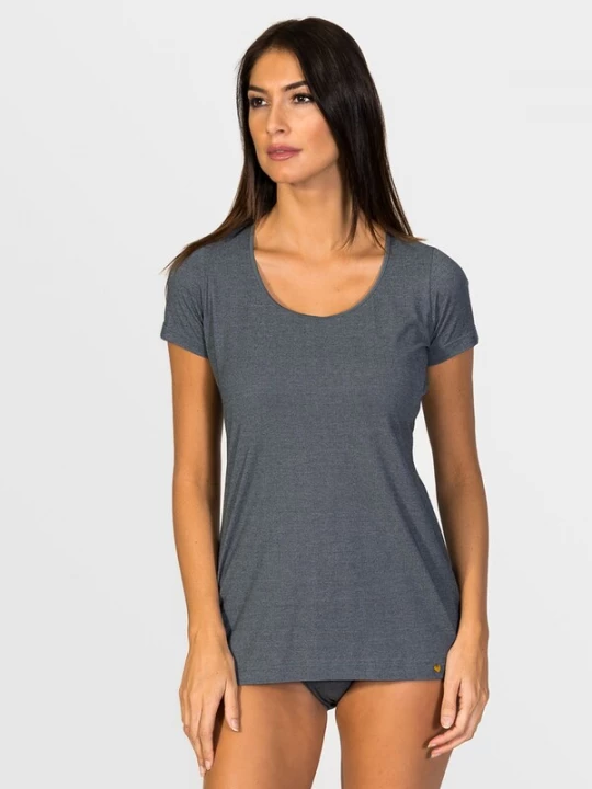 Obrázek produktu zd ZERO DEFECTS Tílko 'Hera Short-sleeve Soy fiber' tmavě šedá