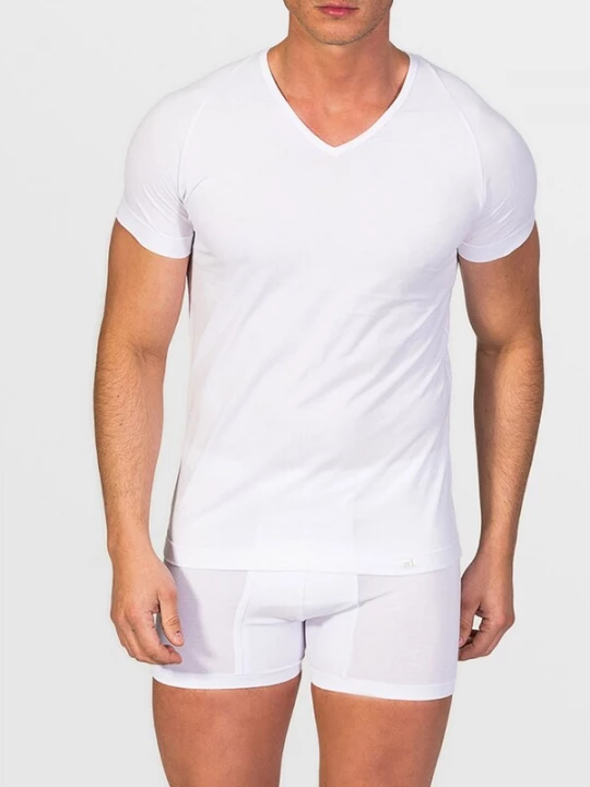 Obrázek produktu zd ZERO DEFECTS Tílko 'V-Neck T-Shirt Egiptian Cotton' bílá