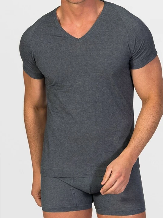 Obrázek produktu zd ZERO DEFECTS Tílko 'V-Neck T-Shirt Egiptian Cotton' tmavě šedá