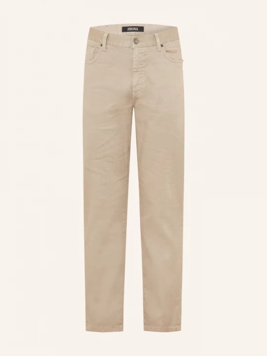 Obrázek produktu Zegna Kalhoty Slim Fit S Lnem n02 mid beige solid