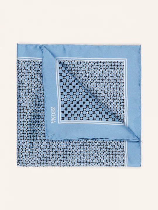 Obrázek produktu Zegna Kapesníček Do Náprsní Kapsy Z Hedvábí černá / bílá / tmavě modrá