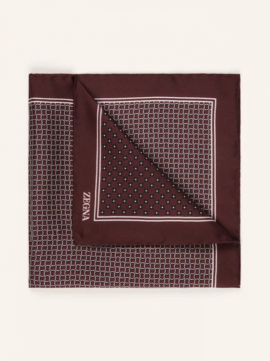 Obrázek produktu Zegna Kapesníček Do Náprsní Kapsy Z Hedvábí tmavě hnědá / černá / bílá