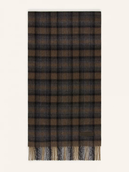 Obrázek produktu Zegna Kašmírová Šála olivová / šedá / černá