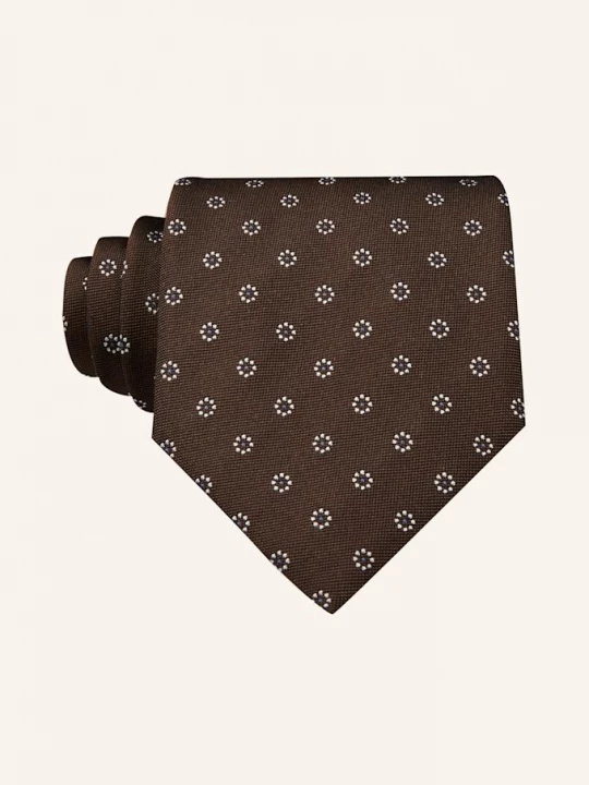 Obrázek produktu Zegna Kravata tmavě hnědá / bílá / modrá
