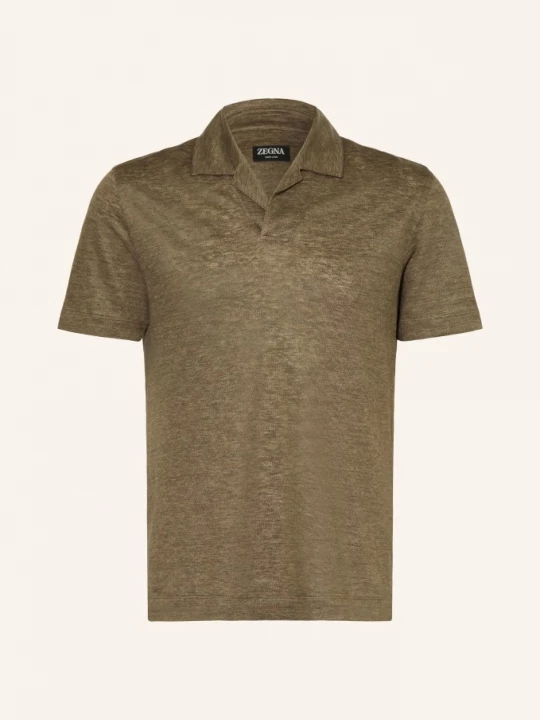 Obrázek produktu Zegna Lněné Polo Tričko Z Džersího Úpletu černošedá