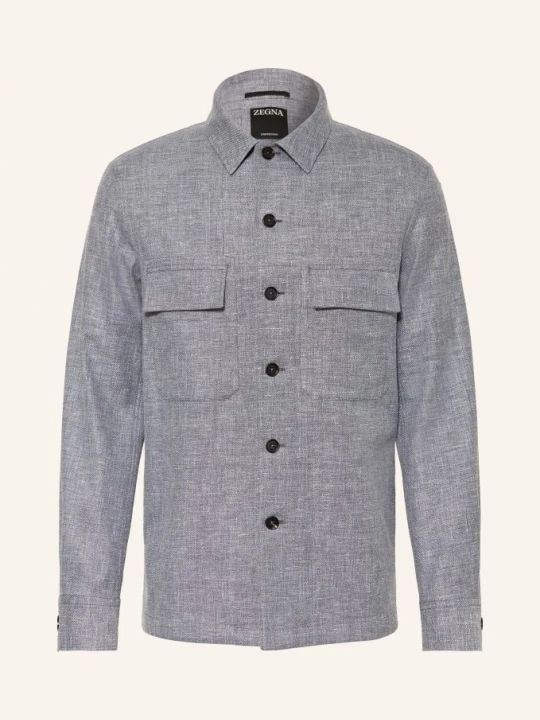 Obrázek produktu Zegna Overjacket S Lněnou Podšívkou modrá