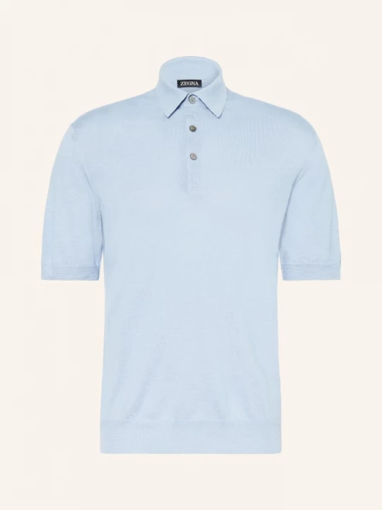 Obrázek produktu Zegna Pletené Polo Tričko S Hedvábím tmavě modrá