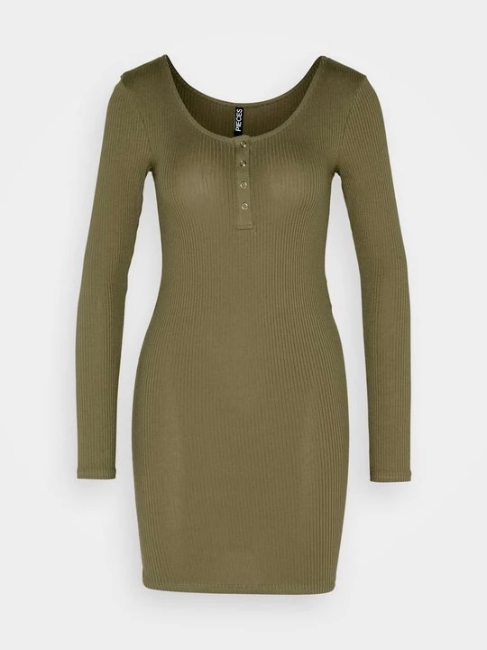 Obrázek produktu Žerzejové šaty Pieces khaki