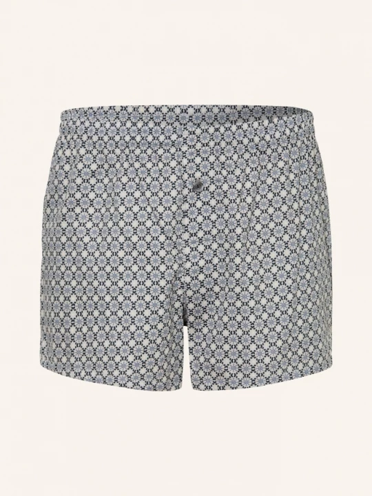 Obrázek produktu Zimmerli Boxerky Cotton Sateen Print světle šedá / modrá / černá