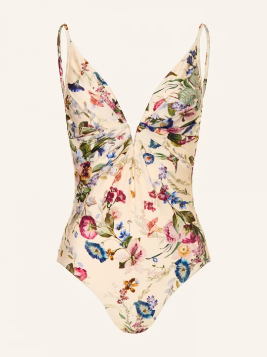 Obrázek produktu Zimmermann Plavky Patience Tuck Plunge krémová / tmavě fialová / olivová